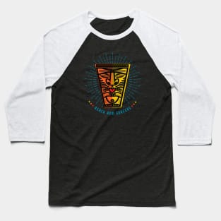 Tiki Surfer Sunburst Baseball T-Shirt